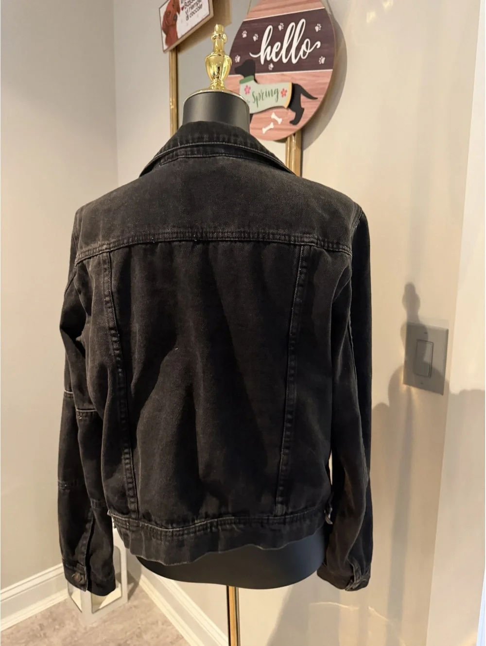 Free People Rumors Black Washed Denim Jacket L - Picture 2 of 5